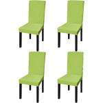 Apfelgrüne Stuhlhussen aus Polyester maschinenwaschbar 4-teilig 