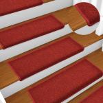 Rote vidaXL Stufenmatten & Stufenteppiche aus Stoff 10-teilig 