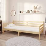 Weiße vidaXL Betten mit Matratze aus Massivholz 90x200 