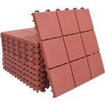 Rote vidaXL Terrassenplatten & Terrassenfliesen aus Kunststoff 