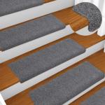 Reduzierte Hellgraue Stufenmatten & Stufenteppiche matt aus Stoff 15-teilig 