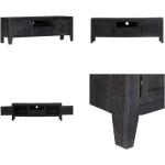 Schwarze Vintage Seitenschränke aus Massivholz mit Schublade Breite 100-150cm, Höhe 100-150cm, Tiefe 0-50cm 