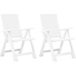 Weiße vidaXL Gartenstühle & Balkonstühle aus Kunststoff 2-teilig 