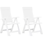 Weiße Gartenstühle & Balkonstühle aus Polyrattan mit verstellbarer Rückenlehne Breite 50-100cm, Höhe 100-150cm, Tiefe 50-100cm 2-teilig 