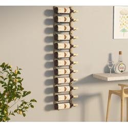 vidaXL Wand-Weinregal für 12 Flaschen Golden Eisen
