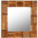 Hellbraune Vintage vidaXL Quadratische Wandspiegel mit Rahmen poliert aus Massivholz 
