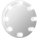 Silberne Moderne vidaXL Runde Runde Wandspiegel LED beleuchtet 