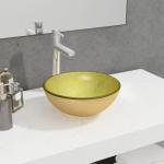 Goldene Moderne vidaXL Aufsatzwaschbecken & Aufsatzwaschtische aus Glas 