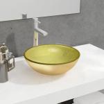 Goldene vidaXL Aufsatzwaschbecken & Aufsatzwaschtische aus Glas 