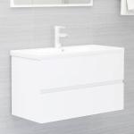 Weiße Moderne vidaXL Waschbeckenunterschränke & Badunterschränke mit Ornament-Motiv aus Keramik mit Schublade Breite 0-50cm, Höhe 0-50cm, Tiefe 0-50cm 