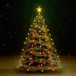 Lichterbäume mit Weihnachts-Motiv 