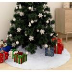 Windyeu Weihnachtsbaumdecke Weihnachtsdeko Rock Plüsch Weiß aus Kunstfell mit LED Mehrfarbig Elegante Dekoration für Weihnachtsbaum Weich Rund mit LED - 90cm