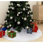 Weiße vidaXL Runde Weihnachtsbaumdecken aus Kunstfell 