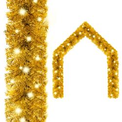 vidaXL Weihnachtsgirlande mit LED-Lichtern 10 m Golden