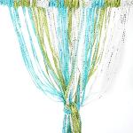 Blaue Fadenvorhänge mit Insekten-Motiv aus Polyester 