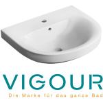 Vigour clivia Rechteckige Handwaschbecken & Gäste-WC-Waschtische aus Keramik mit Hahnloch 