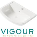 Weiße Vigour one Rechteckige Handwaschbecken & Gäste-WC-Waschtische mit Hahnloch 