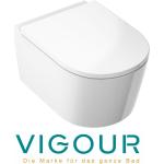 White Wand wc PowerFlush spülrandlos mit SoftClose TakeOff WC-Sitz, weiß - Vigour