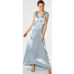 Hellblaue Elegante Vila Abendkleider A-Linie aus Satin für Damen Größe XS 