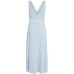 Reduzierte Pastellblaue Unifarbene Ärmellose Vila Maxi Lange Abendkleider mit Reißverschluss aus Polyester für Damen Größe S 