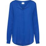 Royalblaue Langärmelige Vila Tunika-Blusen aus Polyester für Damen Größe XS 