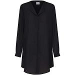Reduzierte Schwarze Langärmelige Vila V-Ausschnitt Tunika-Blusen aus Polyester für Damen Größe XS 