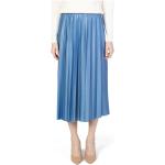 Hellblaue Elegante Vila Midi Midiröcke aus Polyester maschinenwaschbar für Damen Größe XL für den für den Herbst 