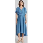 Blaue Unifarbene Vila Maxi V-Ausschnitt Maxikleider aus Polyester für Damen Größe S 