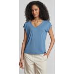 Blaue Vila Tiefer V-Ausschnitt T-Shirts für Damen Größe S 