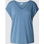 Blaue Vila Tiefer V-Ausschnitt T-Shirts für Damen Größe XS 