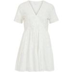 Reduzierte Weiße Unifarbene Vila V-Ausschnitt Wickelkleider aus Baumwolle für Damen Größe M für den für den Sommer 
