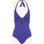 Reduzierte Blaue Blumenmuster Vilebrequin V-Ausschnitt Neckholder Badeanzüge mit Cutwork aus Polyamid ohne Bügel für Damen Größe S 