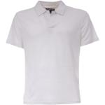 Weiße Bestickte Kurzärmelige Vilebrequin Herrenpoloshirts & Herrenpolohemden mit Knopf aus Leinen Größe S 