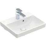 Weiße Villeroy & Boch AVENTO Rechteckige Handwaschbecken & Gäste-WC-Waschtische glänzend aus Keramik mit Hahnloch 