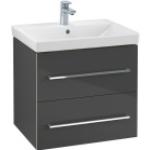 Villeroy & Boch Avento Waschtischunterschrank A88900, 2 Auszüge, Breite 580mm, Farbe: Crystal Grey - A88900B1