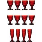 Rote Villeroy & Boch Boston Coloured Runde Champagnergläser aus Kristall 12-teilig 12 Personen 