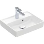 Weiße Villeroy & Boch CeramicPlus Rechteckige Handwaschbecken & Gäste-WC-Waschtische glänzend mit Hahnloch 