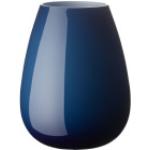 Blaue Moderne Villeroy & Boch Drop Runde Große Vasen mundgeblasen 