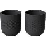 Schwarze Gepunktete Villeroy & Boch Kaffeebecher strukturiert aus Porzellan 2-teilig 