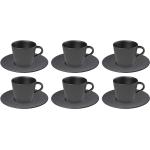 Schwarze Villeroy & Boch Manufacture Rock Runde Kaffeetassen-Sets aus Porzellan spülmaschinenfest 12-teilig 