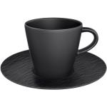 Schwarze Villeroy & Boch Manufacture Rock Kaffeetassen-Sets aus Porzellan 2-teilig 
