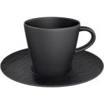 Schwarze Villeroy & Boch Manufacture Rock Runde Kaffeetassen-Sets aus Porzellan mikrowellengeeignet 