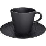 Schwarze Villeroy & Boch Manufacture Rock Kaffeetassen-Sets 150 ml aus Porzellan spülmaschinenfest 