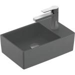 Anthrazitfarbene Villeroy & Boch Memento 2.0 Handwaschbecken & Gäste-WC-Waschtische aus Keramik mit Hahnloch 