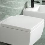 Anthrazitfarbene Villeroy & Boch Memento 2.0 Toilettendeckel & WC-Sitze matt aus Ebenholz 