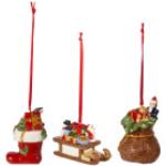 Bunte Landhausstil Villeroy & Boch Weihnachtsanhänger aus Porzellan 3-teilig 