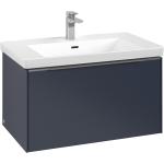 Marineblaue Rechteckige Handwaschbecken & Gäste-WC-Waschtische glänzend aus Holz 