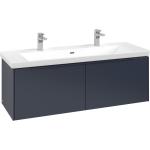 Marineblaue Villeroy & Boch Subway 3.0 Rechteckige Handwaschbecken & Gäste-WC-Waschtische aus Holz 