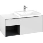 Weiße Rechteckige Handwaschbecken & Gäste-WC-Waschtische glänzend aus Holz 