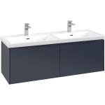 Marineblaue Villeroy & Boch Subway 3.0 Handwaschbecken & Gäste-WC-Waschtische aus Holz 